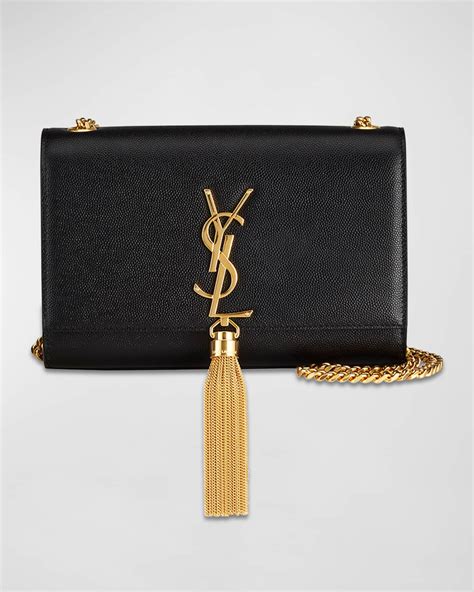 Saint Laurent Kate Small Tassel YSL Wallet on Chain in Grained 